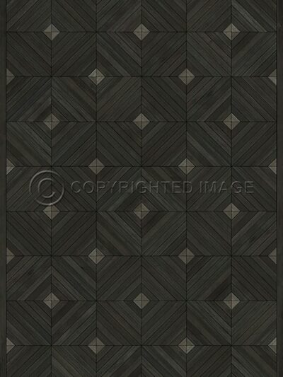 Parquet Charcoal Vinyl Floor Cloth, 20x30, 38x56