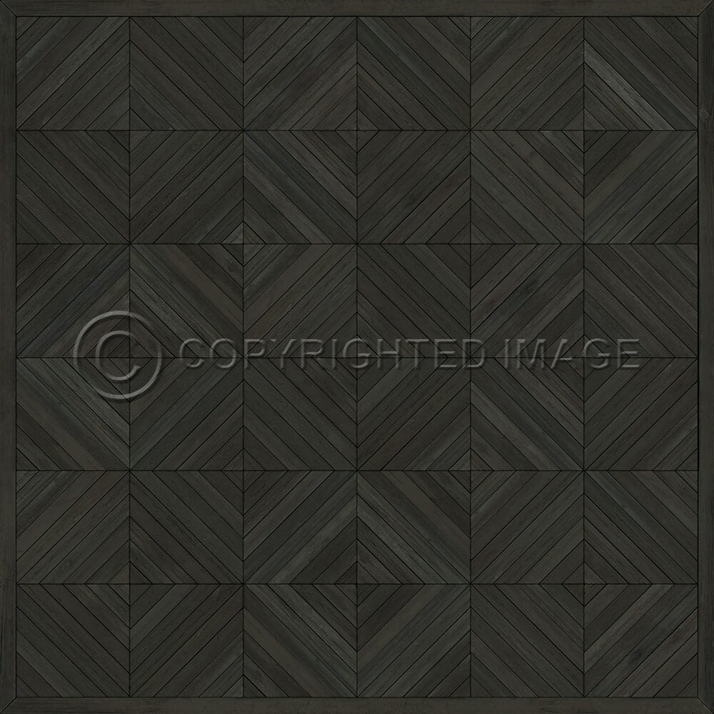 images Parquet Ebony Vinyl Floor Cloth, 36x36, 48x48