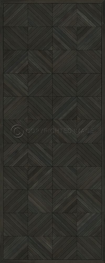 images Parquet Ebony Vinyl Floor Cloth, 36x90