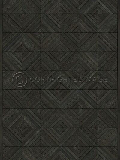 Parquet Ebony Vinyl Floor Cloth, 20x30, 38x56