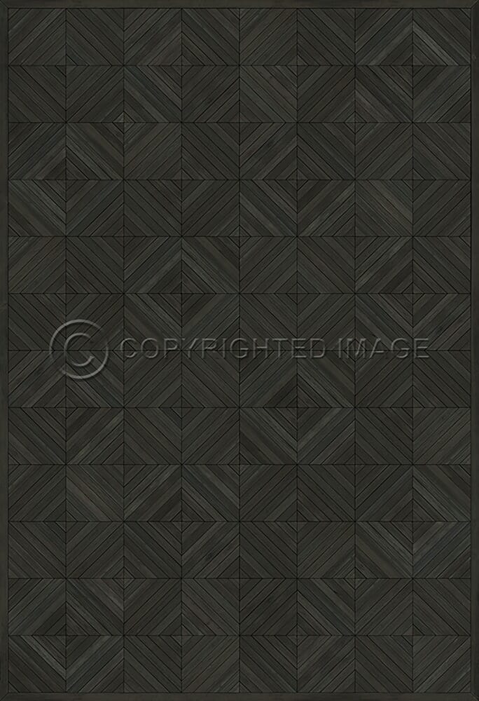 images Parquet Ebony Vinyl Floor Cloth, 52x76, 70x102