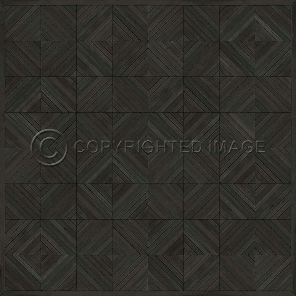 images Parquet Ebony Vinyl Floor Cloth, 60x60, 72x72