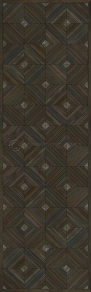 images Parquet Espresso Vinyl Floor Cloth, 36x115