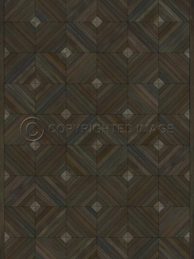 Parquet Espresso Vinyl Floor Cloth, 20x30, 38x56