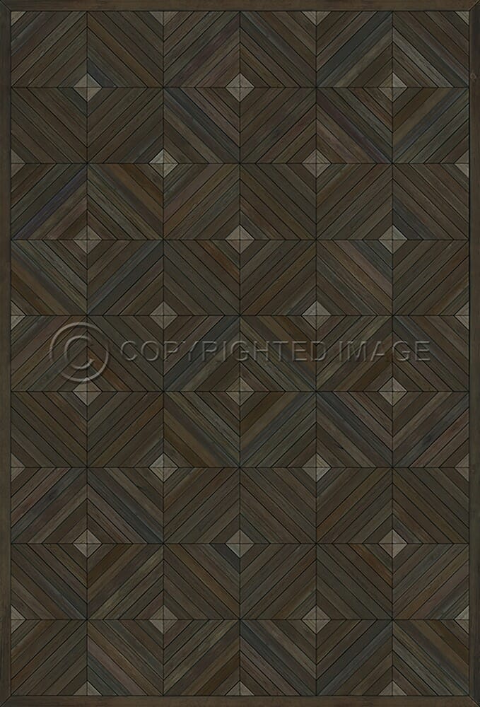 images Parquet Espresso Vinyl Floor Cloth, 20x30, 38x56