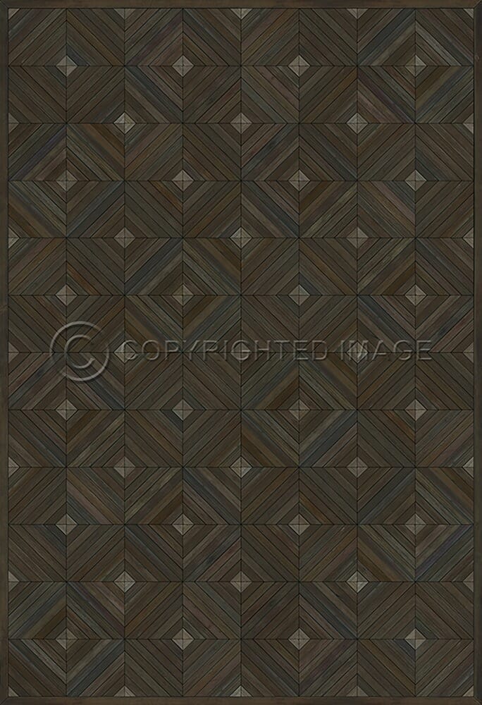 images Parquet Espresso Vinyl Floor Cloth, 52x76, 70x102