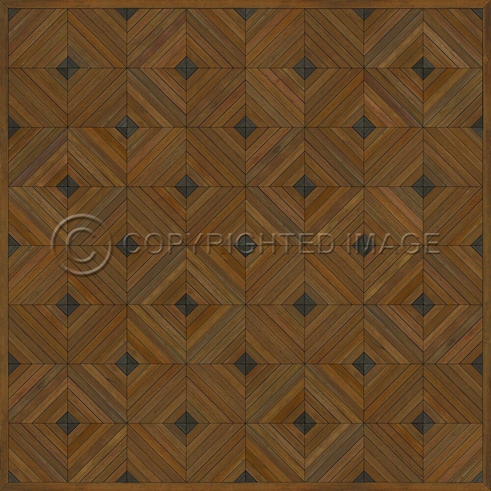 images Parquet Honey Vinyl Floor Cloth, 60x60, 72x72