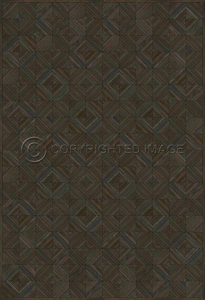 images Parquet Jacobean Vinyl Floor Cloth, 96x140, 120x175