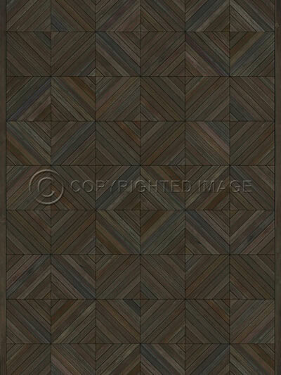 Parquet Jacobean Vinyl Floor Cloth, 20x30, 38x56