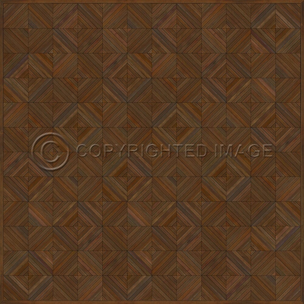 images Parquet Mahogany Vinyl Floor Cloth, 96x96, 120x120