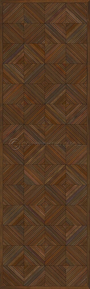 images Parquet Mahogany Vinyl Floor Cloth, 36x115
