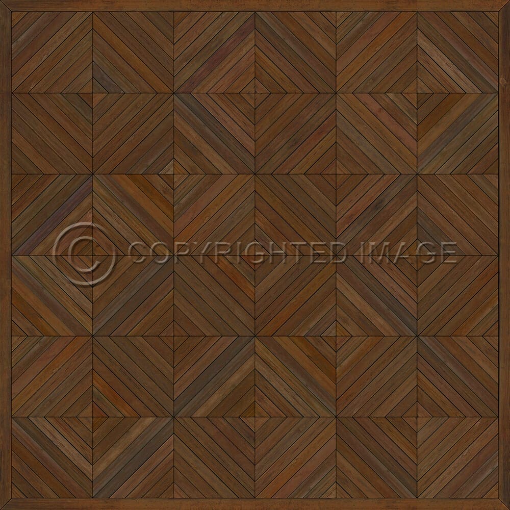images Parquet Mahogany Vinyl Floor Cloth, 36x36, 48x48