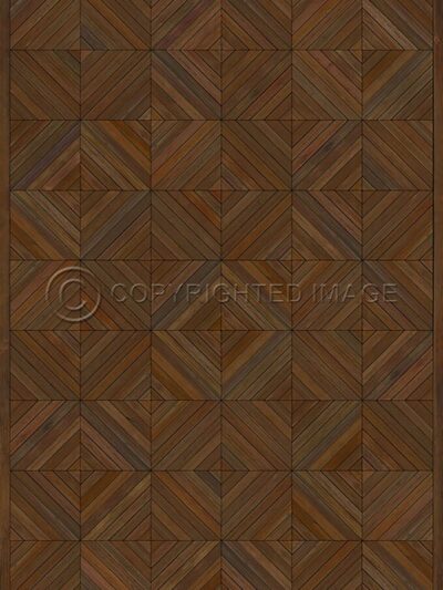 Parquet Mahogany Vinyl Floor Cloth, 20x30, 38x56