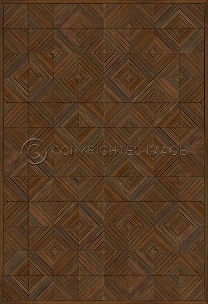 images Parquet Mahogany Vinyl Floor Cloth, 52x76, 70x102