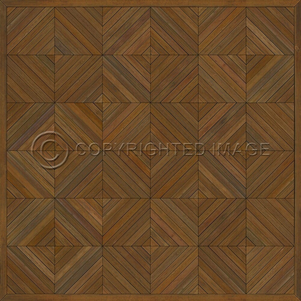 images Parquet Walnut Vinyl Floor Cloth, 36x36, 48x48