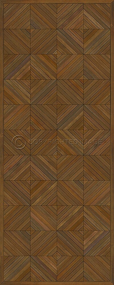 images Parquet Walnut Vinyl Floor Cloth, 36x90