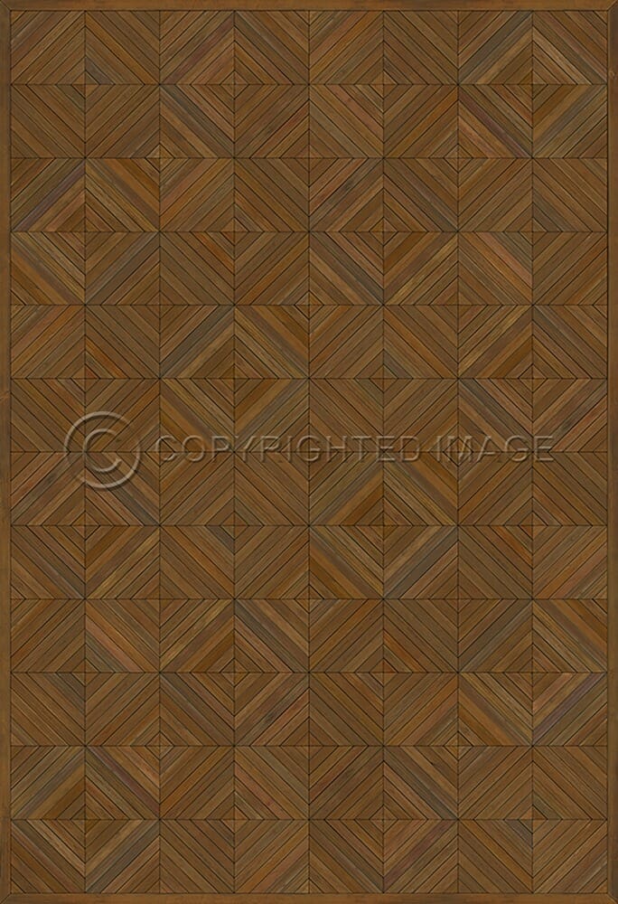 images Parquet Walnut Vinyl Floor Cloth, 52x76, 70x102