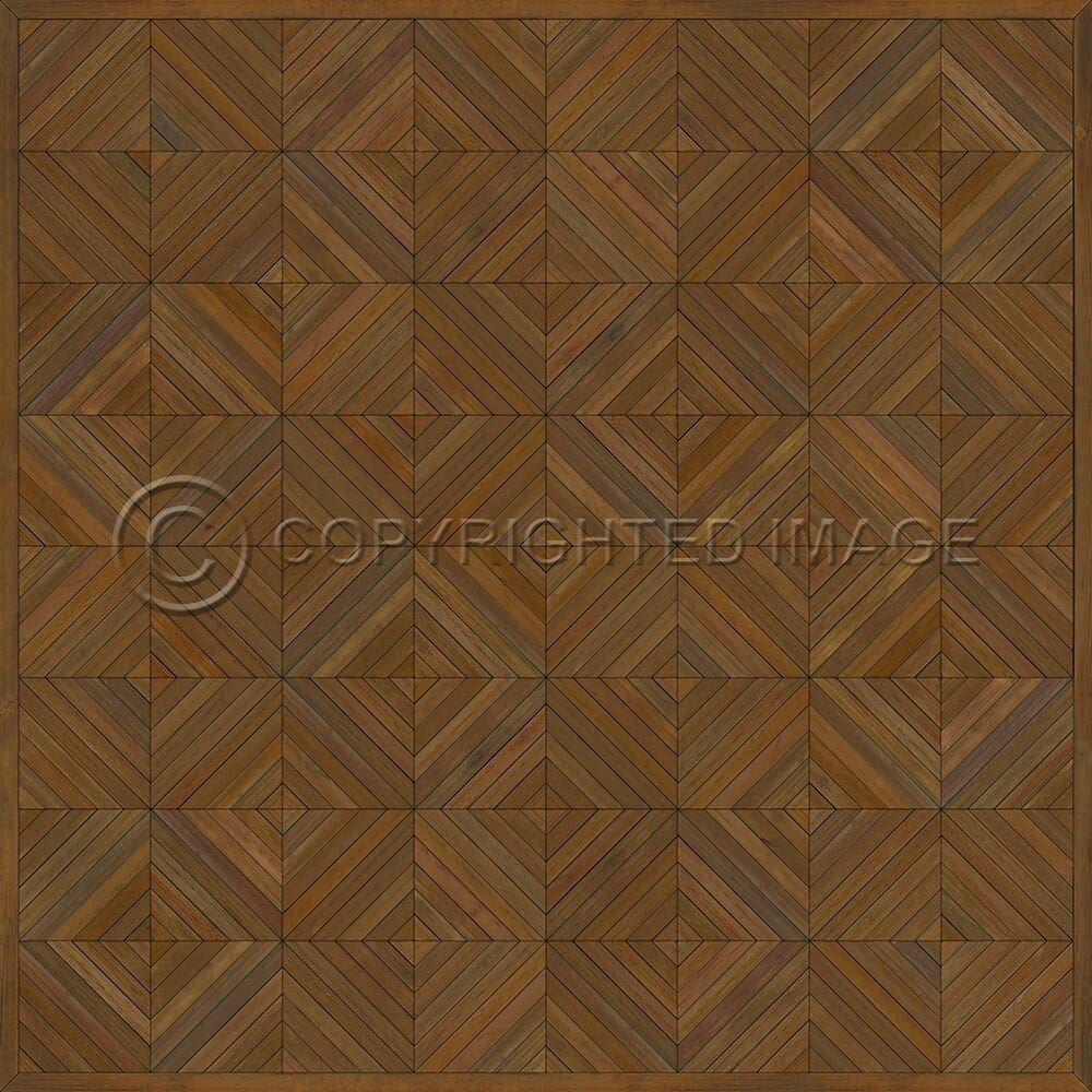 images Parquet Walnut Vinyl Floor Cloth, 60x60, 72x72