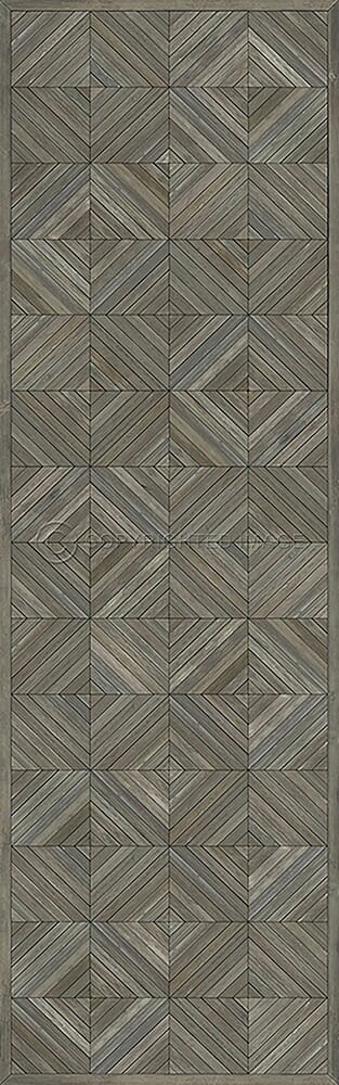 images Parquet Weathered Vinyl Floor Cloth, 36x115
