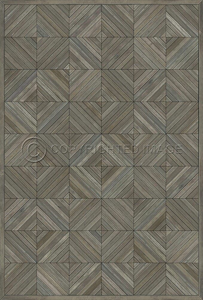 images Parquet Weathered Vinyl Floor Cloth, 20x30, 38x56