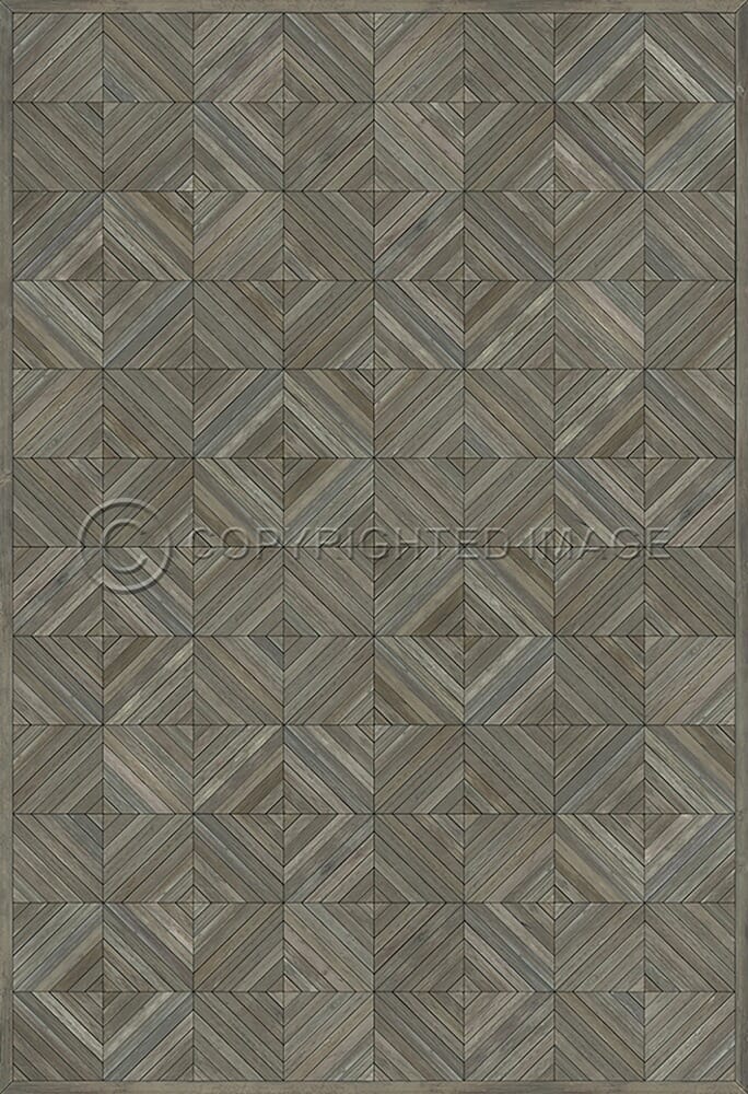 images Parquet Weathered Vinyl Floor Cloth, 52x76, 70x102
