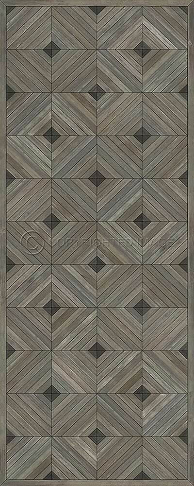 images Parquet Weathered Dark Vinyl Floor Cloth, 36x90