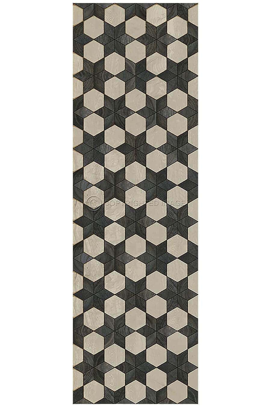 images Piecework Astrid Vinyl Floor Cloth, 36 x 115 Runner