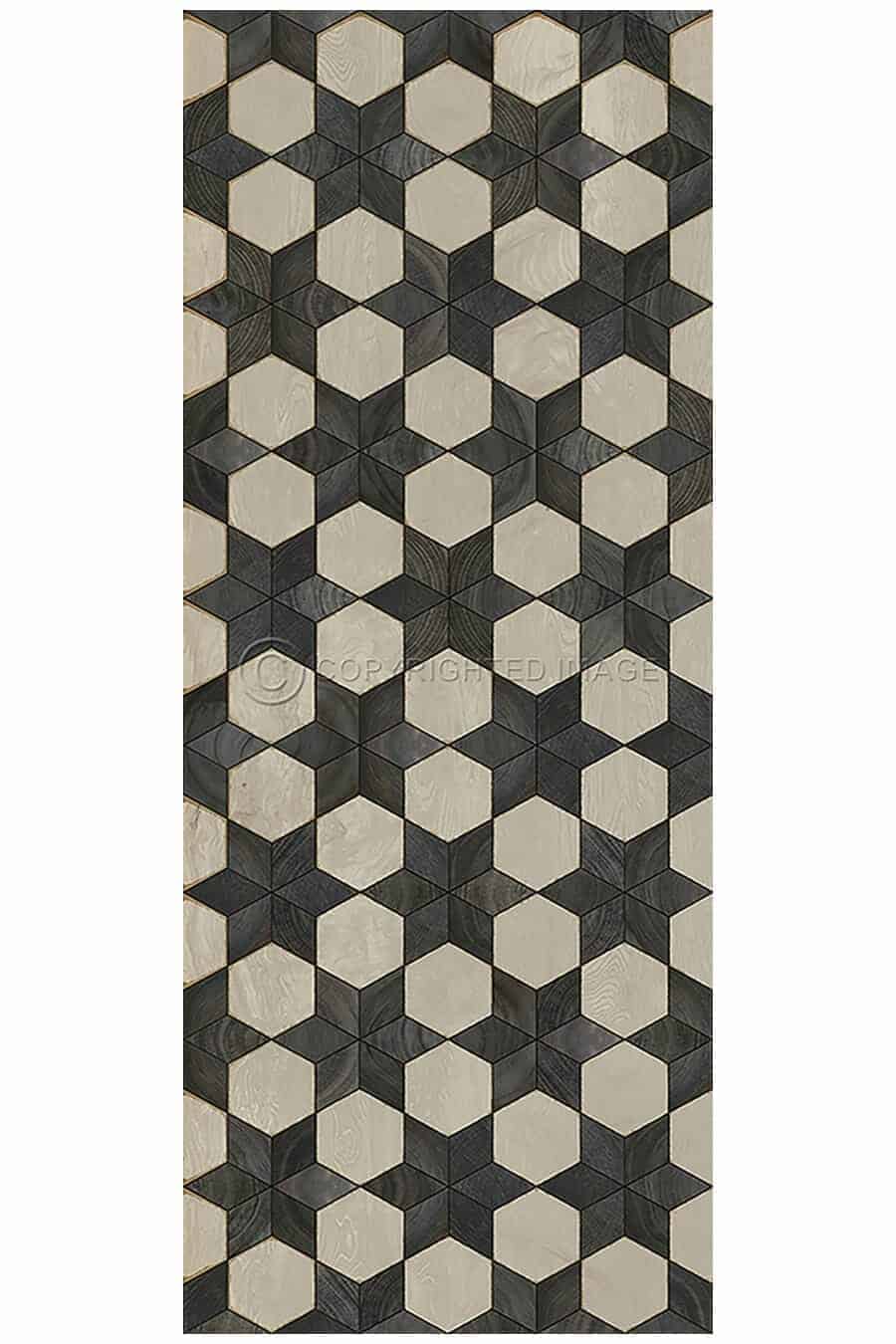 images Piecework Astrid Vinyl Floor Cloth, 36 x 90 Runner