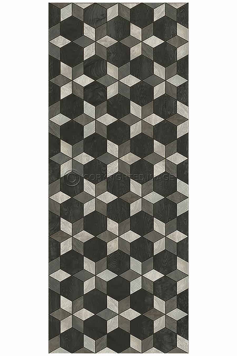 images Piecework Clara Vinyl Floor Cloth, 36 x 90 Runner
