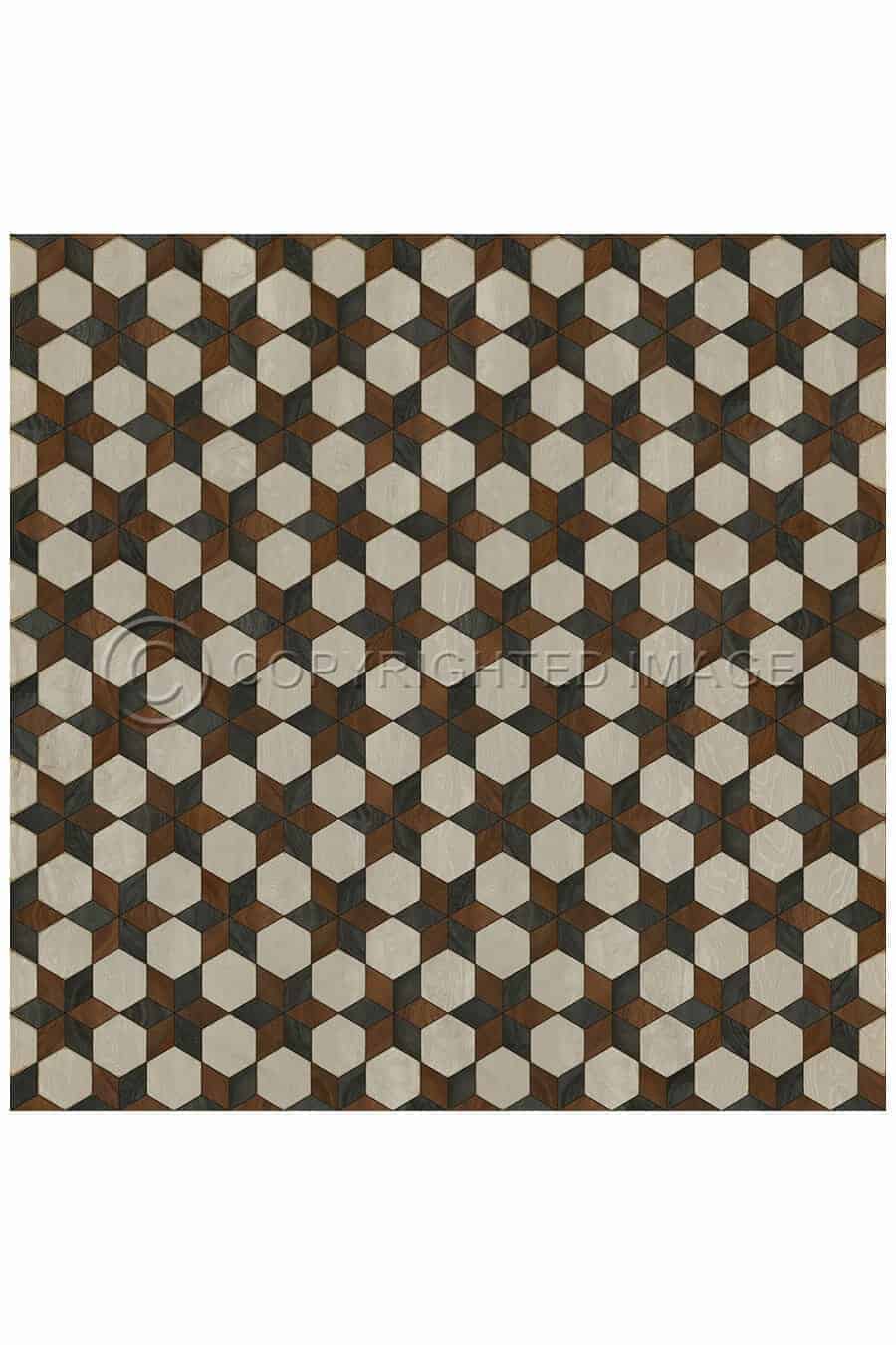 images Piecework Emma Vinyl Floor Cloth, 120 x 120