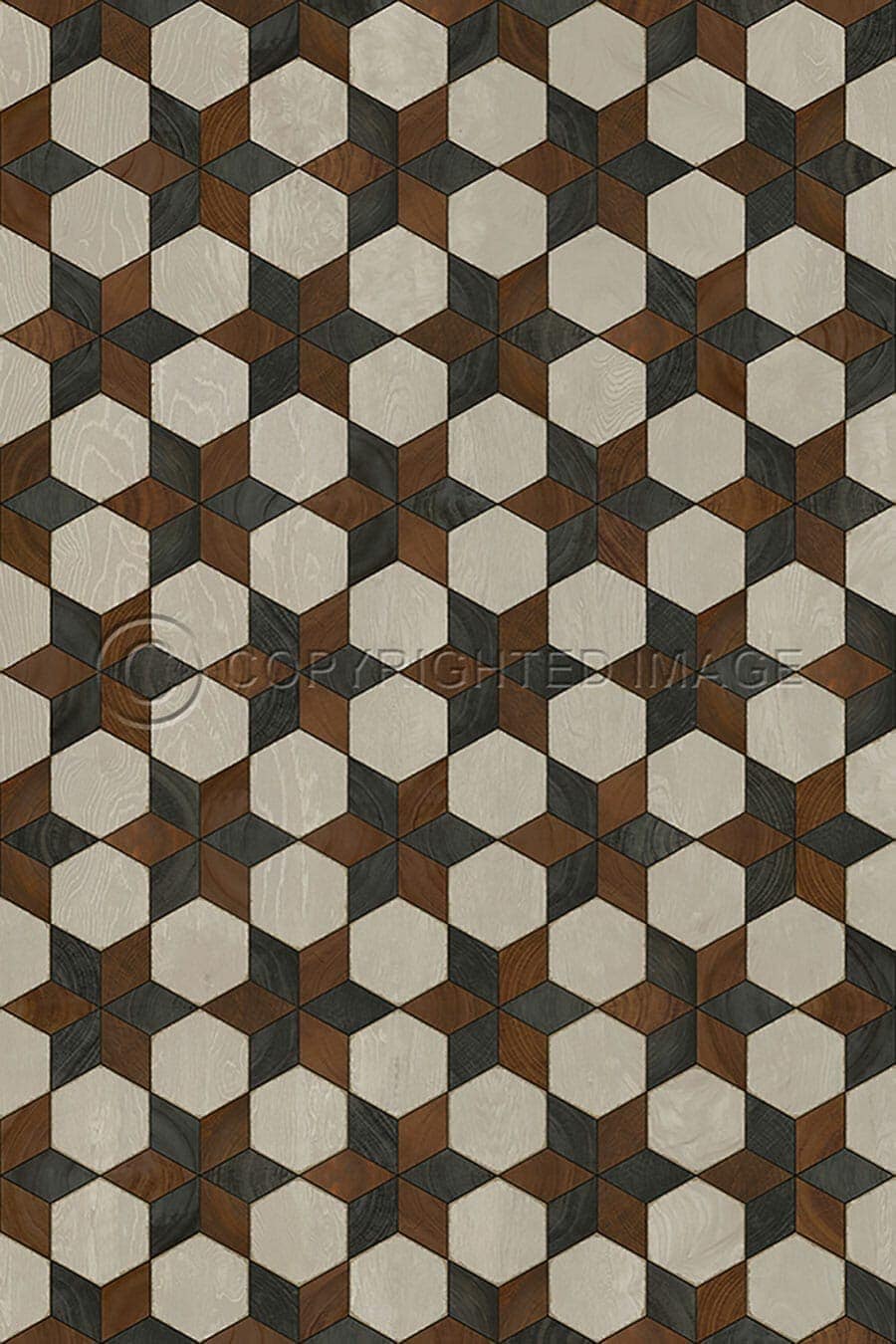 images Piecework Emma Vinyl Floor Cloth, 20 x 30