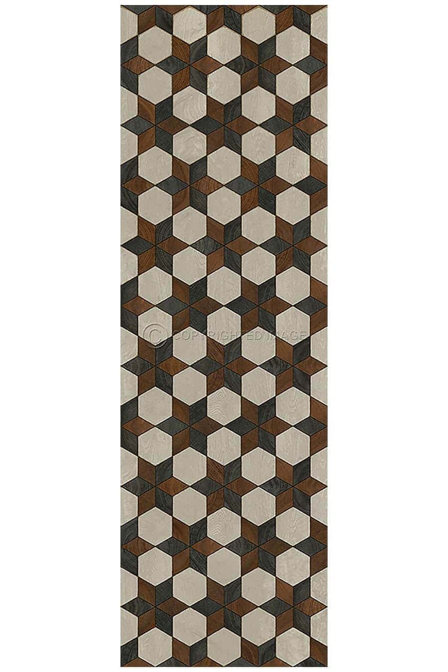 images Piecework Emma Vinyl Floor Cloth, 36 x 115 Runner