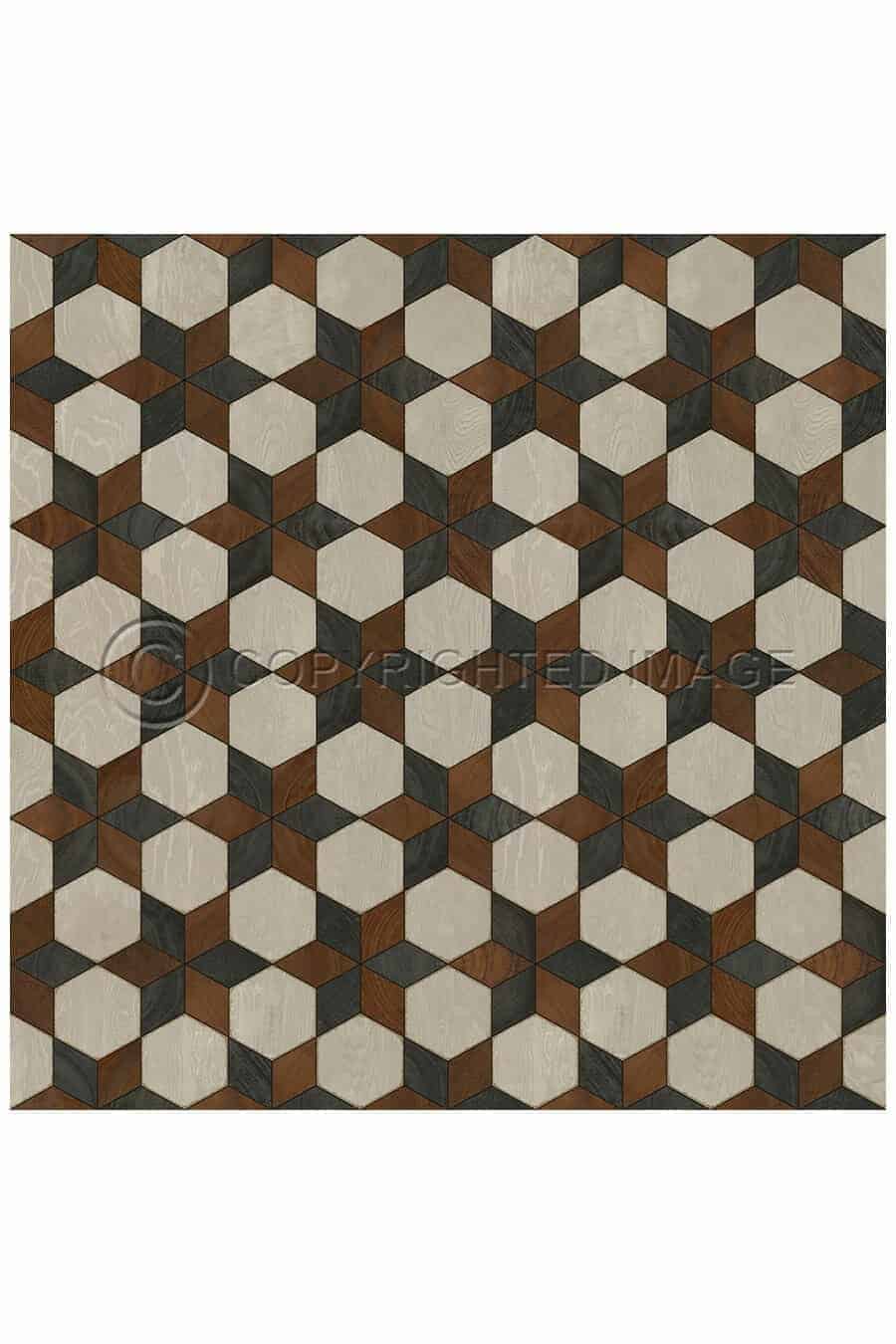 images Piecework Emma Vinyl Floor Cloth, 36 x 36