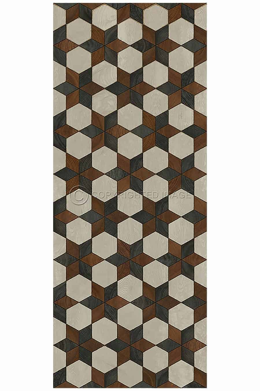 images Piecework Emma Vinyl Floor Cloth, 36 x 90 Runner
