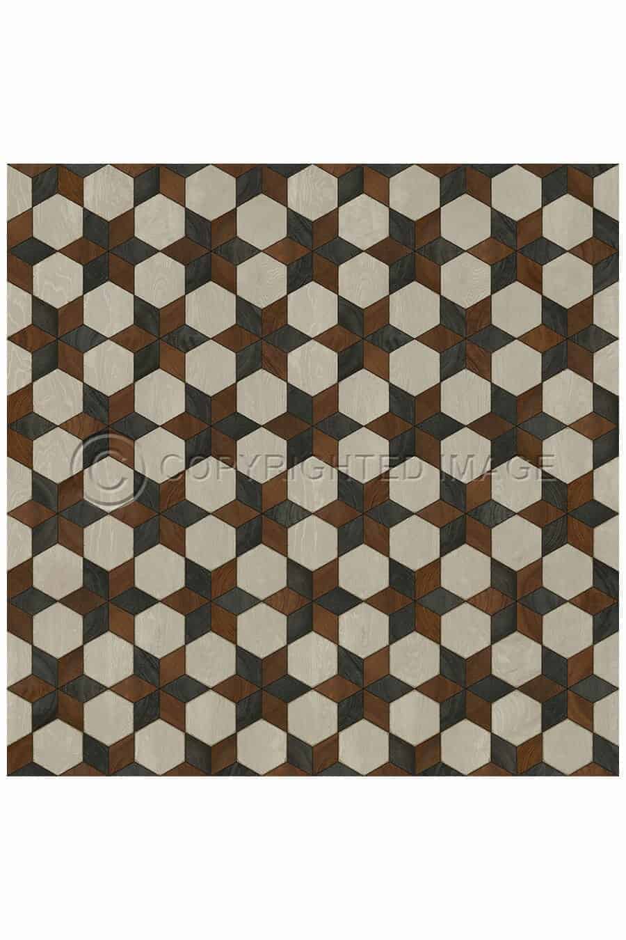 images Piecework Emma Vinyl Floor Cloth, 60 x 60