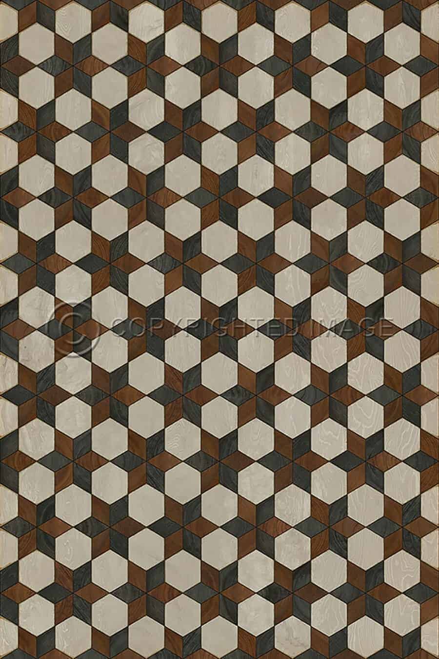 images Piecework Emma Vinyl Floor Cloth, 70 x 102