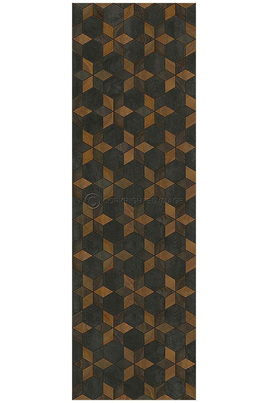 images Piecework Gretchen Vinyl Floor Cloth, 36 x 115 Runner