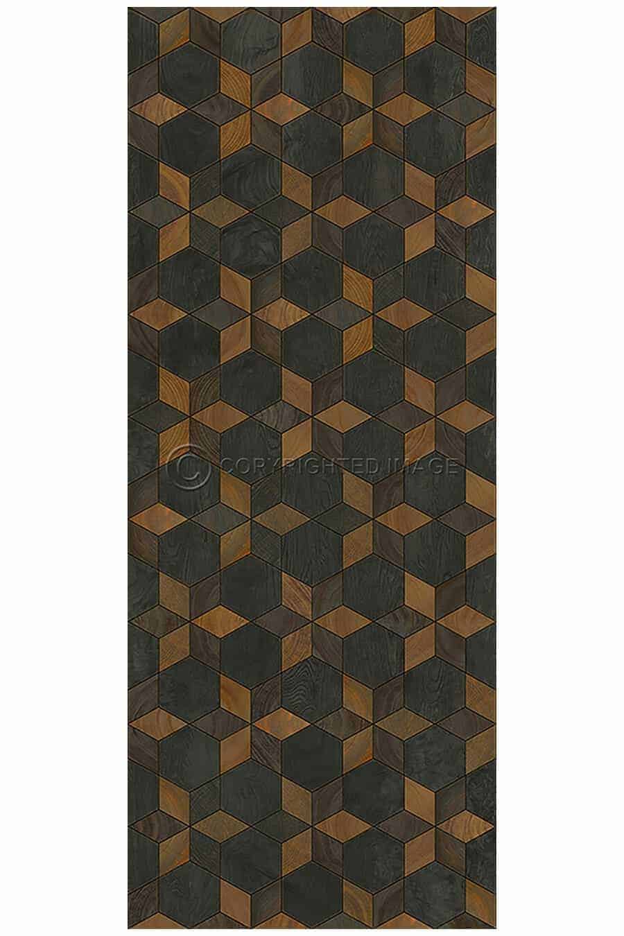 images Piecework Gretchen Vinyl Floor Cloth, 36 x 90 Runner
