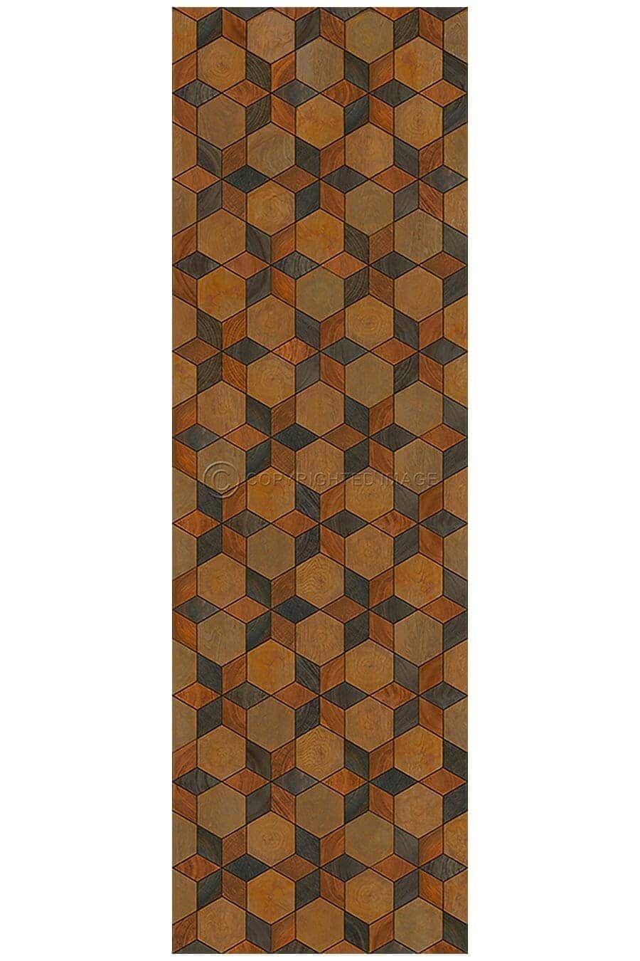 images Piecework Johanna Vinyl Floor Cloth, 36 x 115 Runner