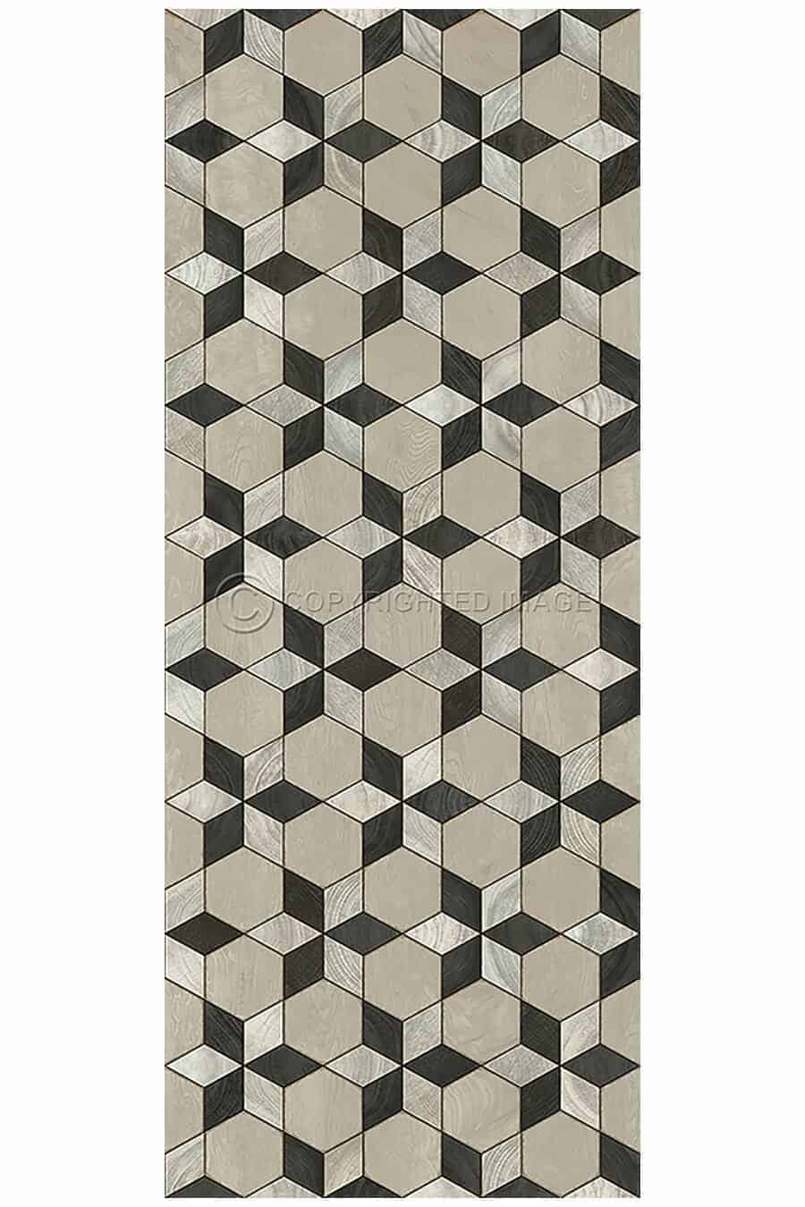 images Piecework Katja Vinyl Floor Cloth, 36 x 90 Runner