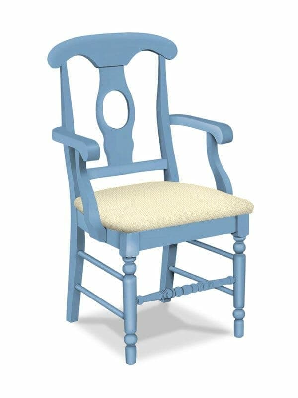 images Portsmouth Arm Chair, Upholstered Seat, Deep Sky
