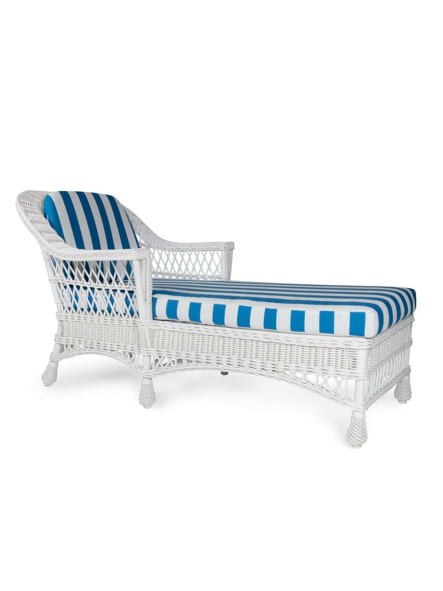 images Savannah Wicker Chaise, White