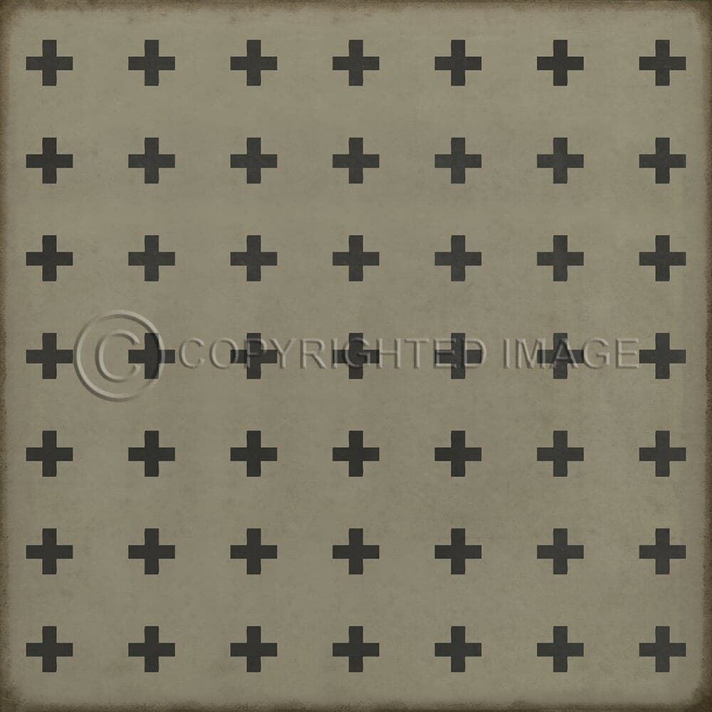 images Swiss Cross Black Stone Vinyl Floor Cloth , 96x96, 120x120