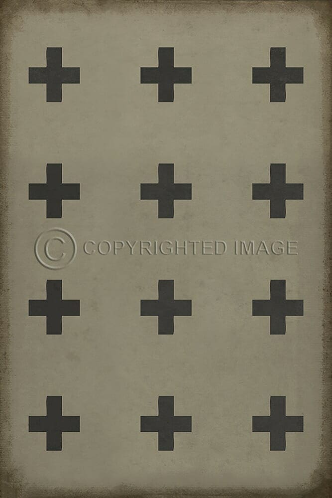images Swiss Cross Black Stone Vinyl Floor Cloth , 20x30, 38x56