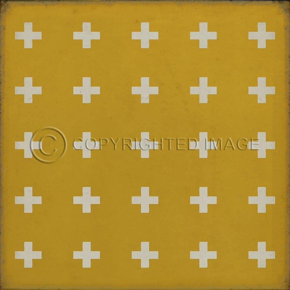 images Swiss Cross Honey Vinyl Floor Cloth, 36x36, 48x48