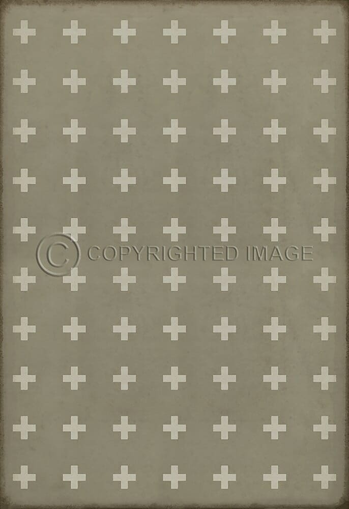 images Swiss Cross Linen Vinyl Floor Cloth , 96x140, 120x175