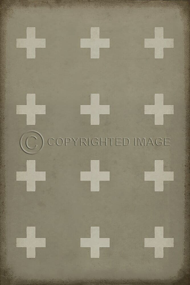 images Swiss Cross Linen Vinyl Floor Cloth , 20x30, 38x56