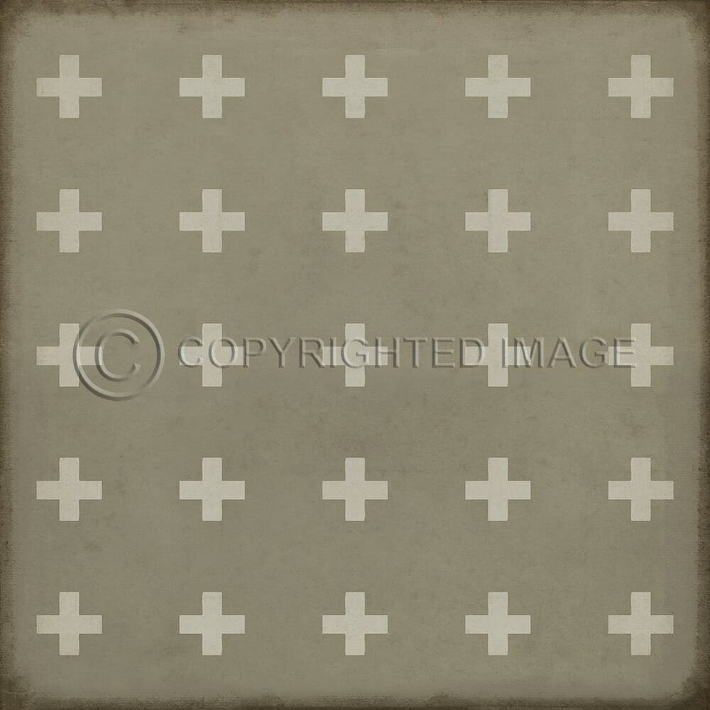 images Swiss Cross Linen Vinyl Floor Cloth , 36x36, 48x48