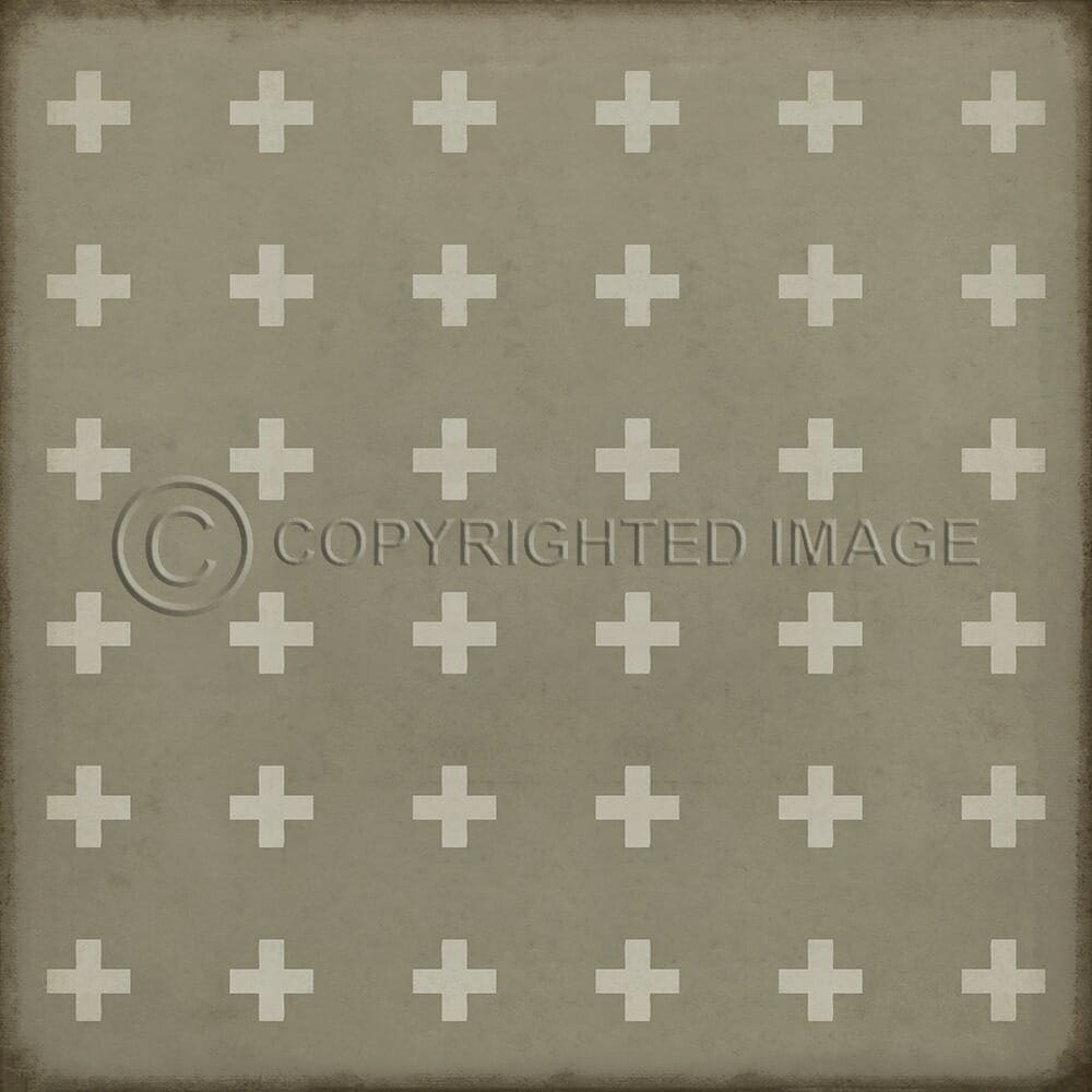 images Swiss Cross Linen Vinyl Floor Cloth , 60x60, 72x72