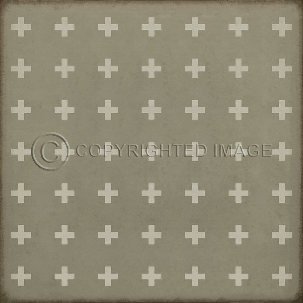 images Swiss Cross Linen Vinyl Floor Cloth , 96x96, 120x120